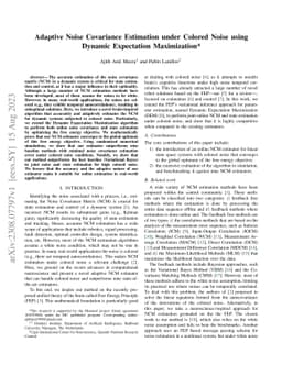 Adaptive Noise Covariance Estimation under Colored Noise using Dynamic
  Expectation Maximization