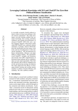 Leveraging Codebook Knowledge with NLI and ChatGPT for Zero-Shot
  Political Relation Classification