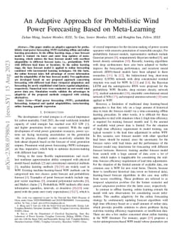 An Adaptive Approach for Probabilistic Wind Power Forecasting Based on
  Meta-Learning