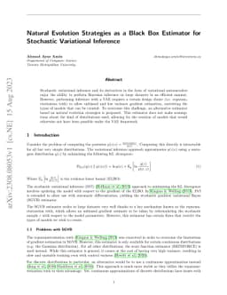 Natural Evolution Strategies as a Black Box Estimator for Stochastic
  Variational Inference