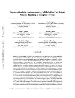 ConservationBots: Autonomous Aerial Robot for Fast Robust Wildlife
  Tracking in Complex Terrains