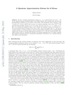 A Quantum Approximation Scheme for k-Means
