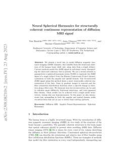 Neural Spherical Harmonics for structurally coherent continuous
  representation of diffusion MRI signal
