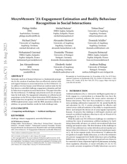 MultiMediate'23: Engagement Estimation and Bodily Behaviour Recognition
  in Social Interactions