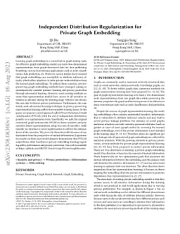 Independent Distribution Regularization for Private Graph Embedding