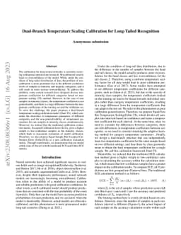 Dual-Branch Temperature Scaling Calibration for Long-Tailed Recognition