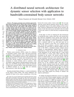 A distributed neural network architecture for dynamic sensor selection
  with application to bandwidth-constrained body-sensor networks