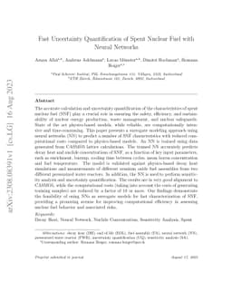Fast Uncertainty Quantification of Spent Nuclear Fuel with Neural
  Networks