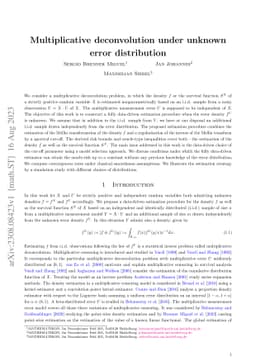 Multiplicative deconvolution under unknown error distribution