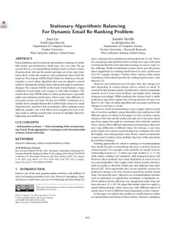 Stationary Algorithmic Balancing For Dynamic Email Re-Ranking Problem