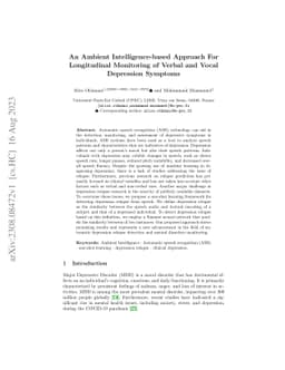 An Ambient Intelligence-based Approach For Longitudinal Monitoring of
  Verbal and Vocal Depression Symptoms