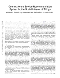 Context-Aware Service Recommendation System for the Social Internet of
  Things