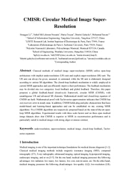 CMISR: Circular Medical Image Super-Resolution