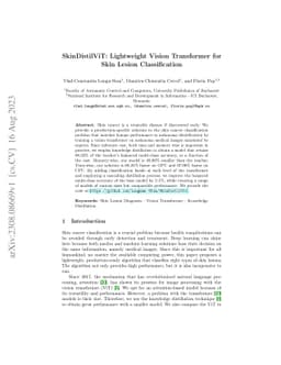 SkinDistilViT: Lightweight Vision Transformer for Skin Lesion
  Classification