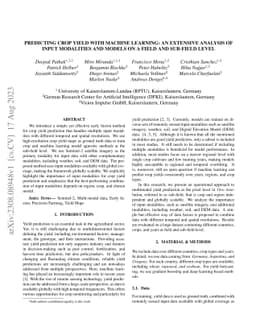 Predicting Crop Yield With Machine Learning: An Extensive Analysis Of
  Input Modalities And Models On a Field and sub-field Level