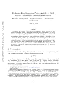 Hitting the High-Dimensional Notes: An ODE for SGD learning dynamics on
  GLMs and multi-index models