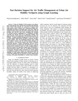 Fast Decision Support for Air Traffic Management at Urban Air Mobility
  Vertiports using Graph Learning