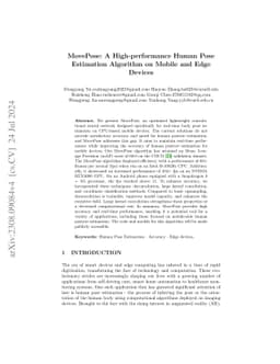 MovePose: A High-performance Human Pose Estimation Algorithm on Mobile
  and Edge Devices