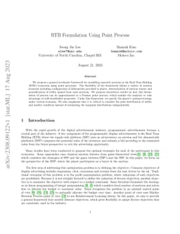 RTB Formulation Using Point Process