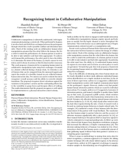 Recognizing Intent in Collaborative Manipulation