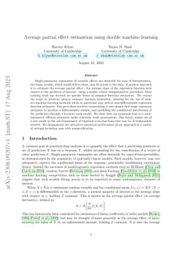 Average partial effect estimation using double machine learning