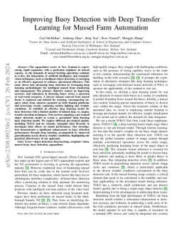 Improving Buoy Detection with Deep Transfer Learning for Mussel Farm
  Automation