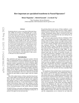 How important are specialized transforms in Neural Operators?