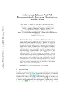 Meta-learning enhanced next POI recommendation by leveraging check-ins
  from auxiliary cities