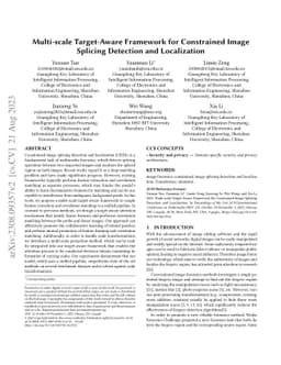 Multi-scale Target-Aware Framework for Constrained Image Splicing
  Detection and Localization