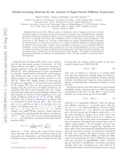 Machine-Learning Solutions for the Analysis of Single-Particle Diffusion
  Trajectories