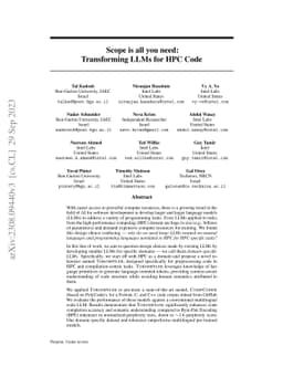 Scope is all you need: Transforming LLMs for HPC Code