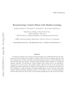 Reconstructing $S$-matrix Phases with Machine Learning