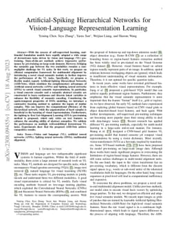 Artificial-Spiking Hierarchical Networks for Vision-Language
  Representation Learning