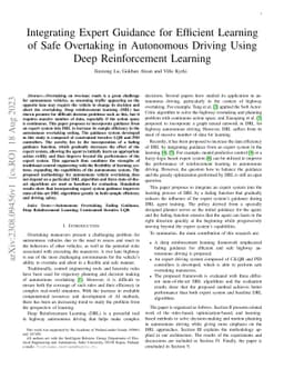 Integrating Expert Guidance for Efficient Learning of Safe Overtaking in
  Autonomous Driving Using Deep Reinforcement Learning