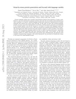 Atom-by-atom protein generation and beyond with language models