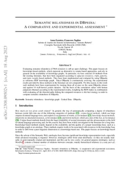 Semantic relatedness in DBpedia: A comparative and experimental
  assessment