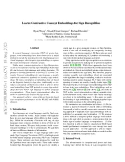 Learnt Contrastive Concept Embeddings for Sign Recognition