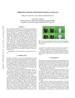 Improving 3D Pose Estimation for Sign Language