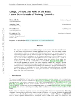 Latent State Models of Training Dynamics