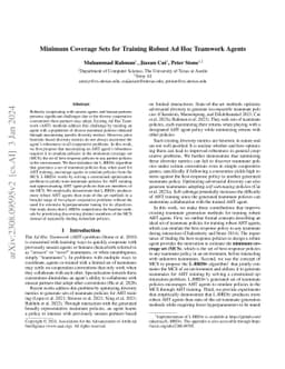 Minimum Coverage Sets for Training Robust Ad Hoc Teamwork Agents