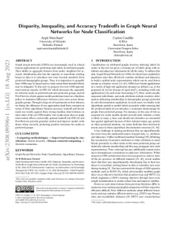 Disparity, Inequality, and Accuracy Tradeoffs in Graph Neural Networks
  for Node Classification