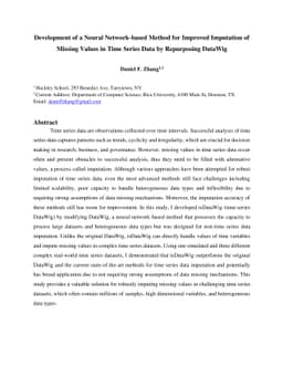 Development of a Neural Network-based Method for Improved Imputation of
  Missing Values in Time Series Data by Repurposing DataWig