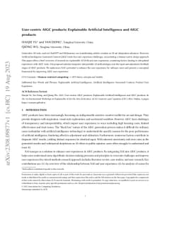 User-centric AIGC products: Explainable Artificial Intelligence and AIGC
  products