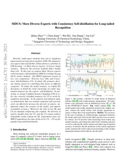 MDCS: More Diverse Experts with Consistency Self-distillation for
  Long-tailed Recognition