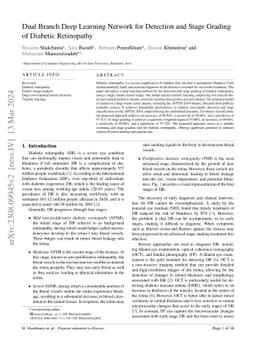Dual Branch Deep Learning Network for Detection and Stage Grading of
  Diabetic Retinopathy