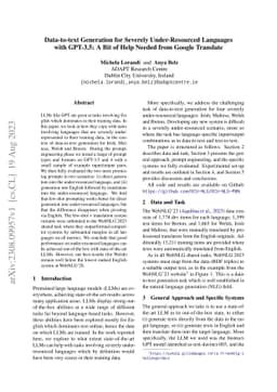 Data-to-text Generation for Severely Under-Resourced Languages with
  GPT-3.5: A Bit of Help Needed from Google Translate