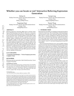 Whether you can locate or not? Interactive Referring Expression
  Generation