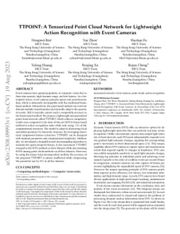 TTPOINT: A Tensorized Point Cloud Network for Lightweight Action
  Recognition with Event Cameras