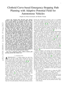 Clothoid Curve-based Emergency-Stopping Path Planning with Adaptive
  Potential Field for Autonomous Vehicles