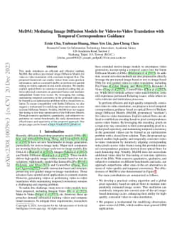 MeDM: Mediating Image Diffusion Models for Video-to-Video Translation
  with Temporal Correspondence Guidance